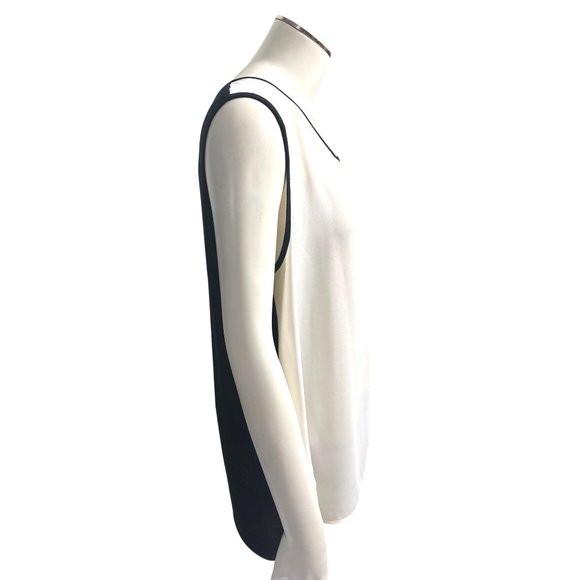 Anne Klein Colorblock Sleeveless Shell, Size 14 - White & Black - Picture 5 of 16